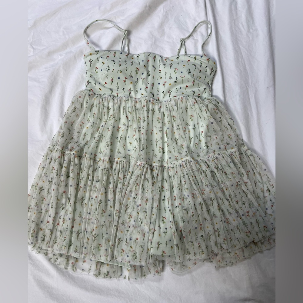 POPFLEX Mint Floral Dress
